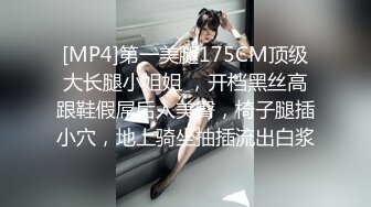 [MP4]第一美腿175CM顶级大长腿小姐姐 ，开档黑丝高跟鞋假屌后入美臀，椅子腿插小穴，地上骑坐抽插流出白浆