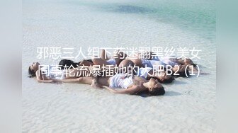 邪恶三人组下药迷翻黑丝美女同事轮流爆插她的大肥B2 (1)