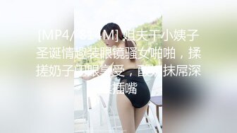 [MP4/ 814M] 姐夫干小姨子圣诞情趣装眼镜骚女啪啪，揉搓奶子闭眼享受，酸奶抹屌深喉插嘴